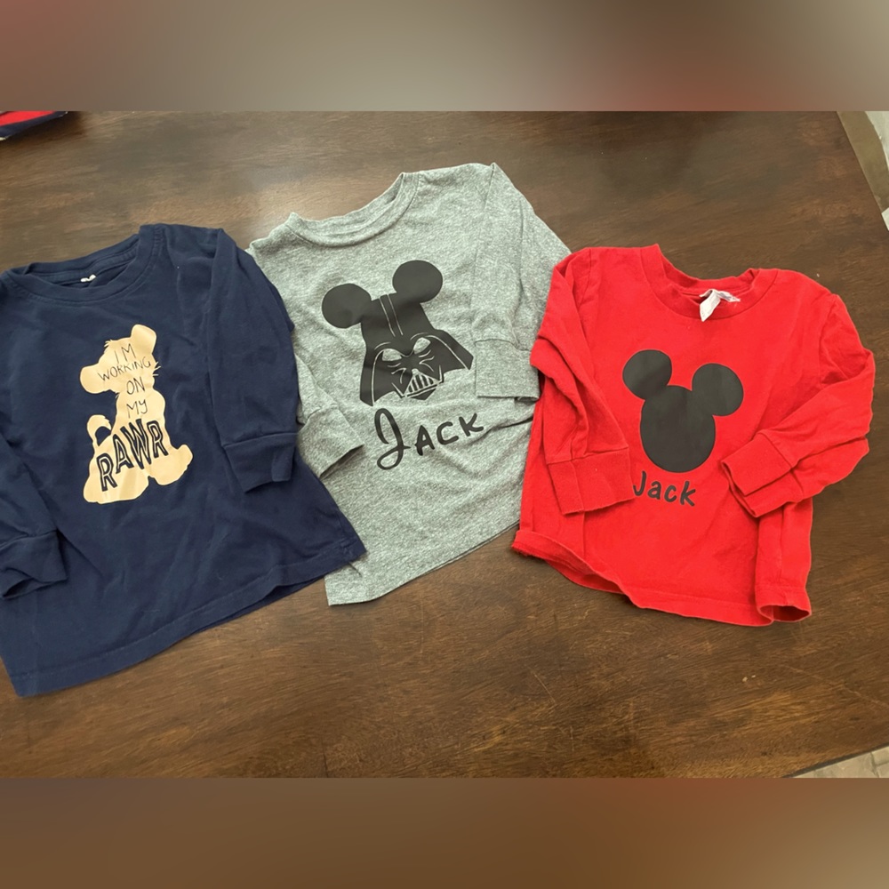 Lot of 3 shirts range in 2-3T and say “jack” on 2 of them